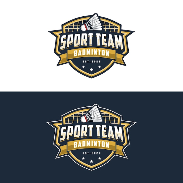 Plantilla de logotipo del club de bádminton Concepto de logotipo de torneos de bádminton Diseño de símbolo deportivo abstracto