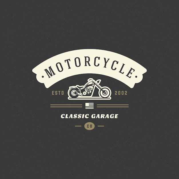 plantilla de logotipo del club de motocicletas elemento de diseño vectorial estilo vintage