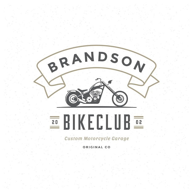 Plantilla de logotipo del club de motocicletas elemento de diseño vectorial estilo vintage