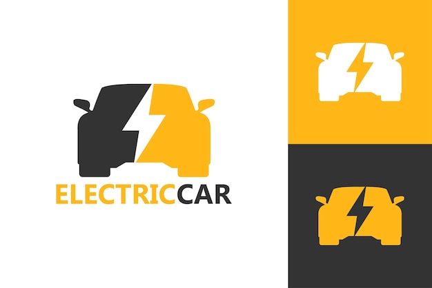 Plantilla de logotipo de coche eléctrico vector premium