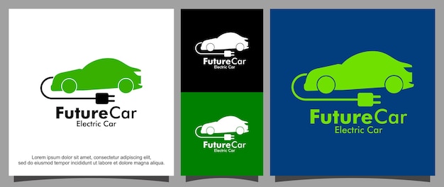 Plantilla de logotipo de coche eléctrico de vehículo futuro
