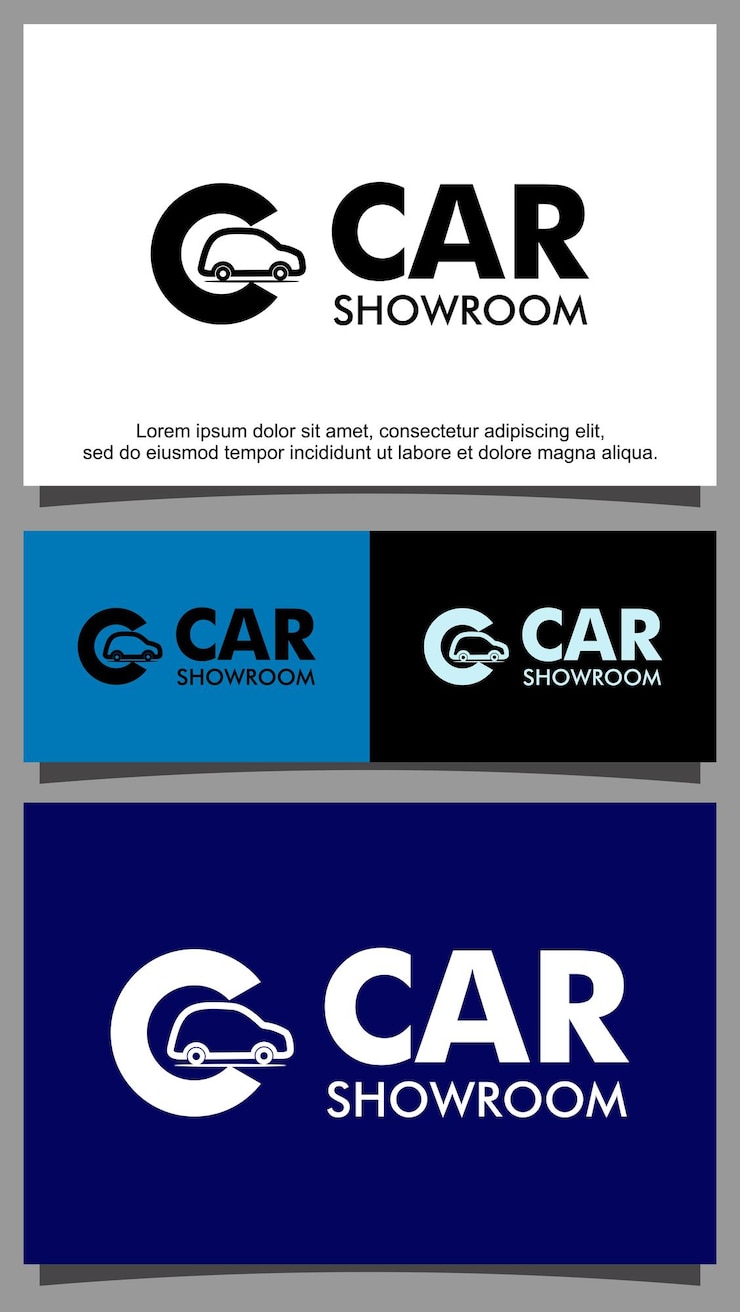 Vector plantilla de logotipo de coche y letra c moderna