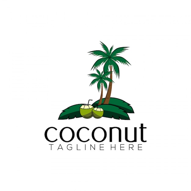 Plantilla de logotipo de coco