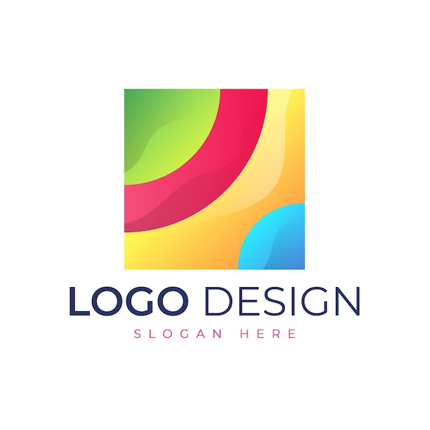 Vector plantilla de logotipo de color degradado con forma abstracta