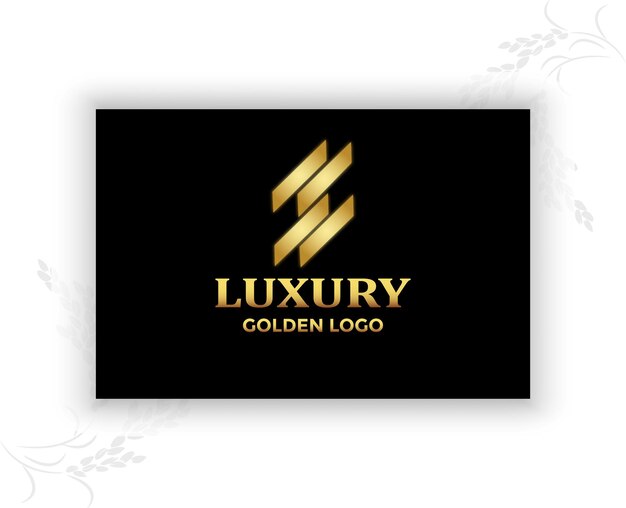 plantilla de logotipo de color oro de hoja de lujo