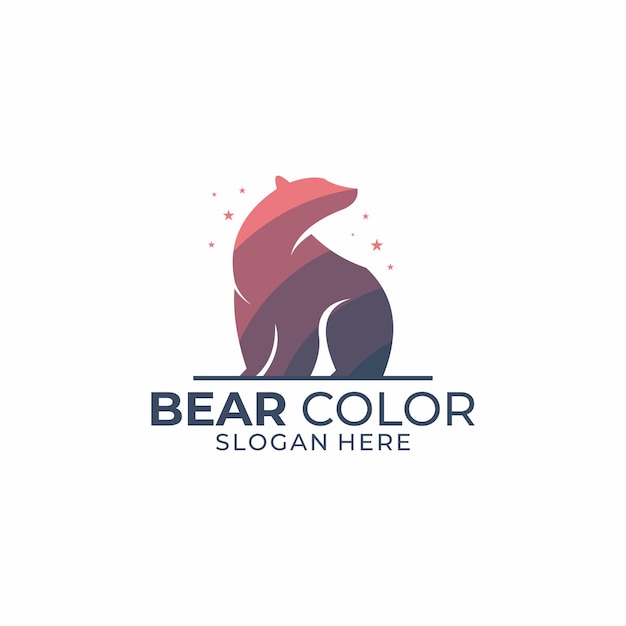 Plantilla de logotipo de color de oso