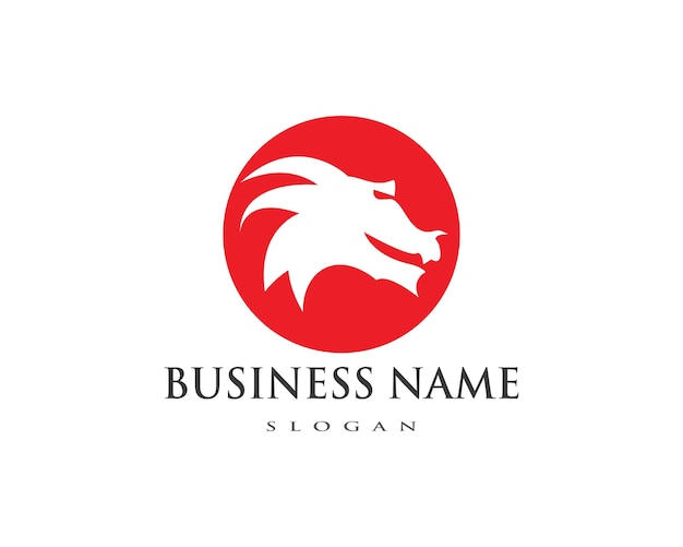 plantilla de logotipo de color plano de dragón