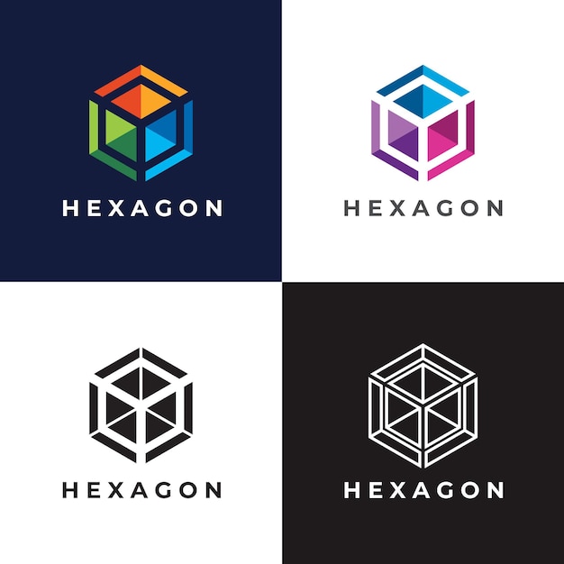 Plantilla de logotipo de colores hexagonales