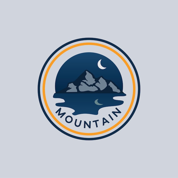 Plantilla de logotipo colorido de campamento de aventura de montaña