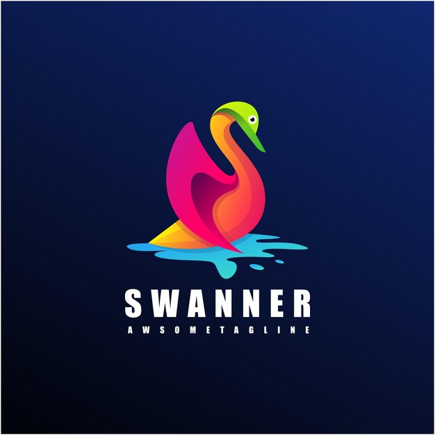 plantilla de logotipo colorido cisne
