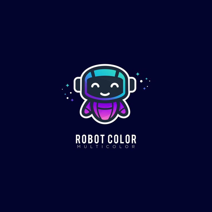 Vector plantilla de logotipo colorido degradado de color de robot