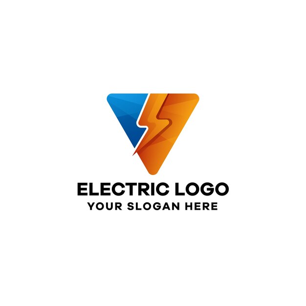 Plantilla de logotipo colorido degradado eléctrico