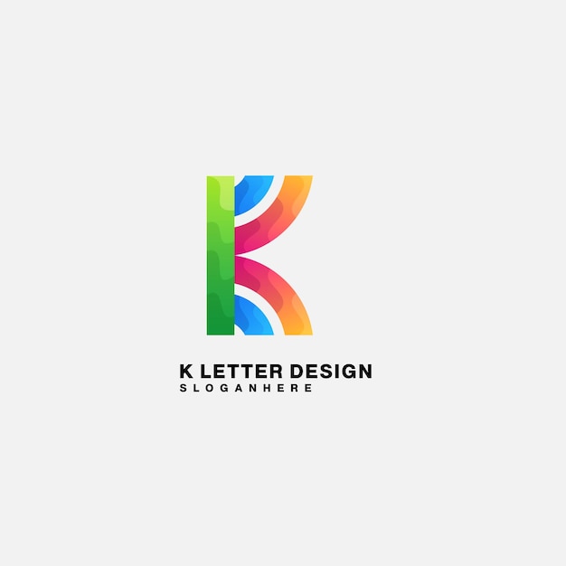 Plantilla de logotipo colorido de diseño de letra k