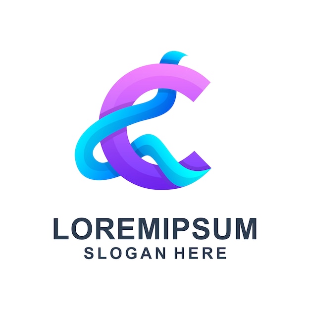 Plantilla de logotipo colorido letra C