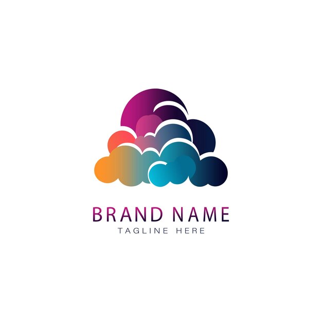 plantilla de logotipo colorido de nube vectorial