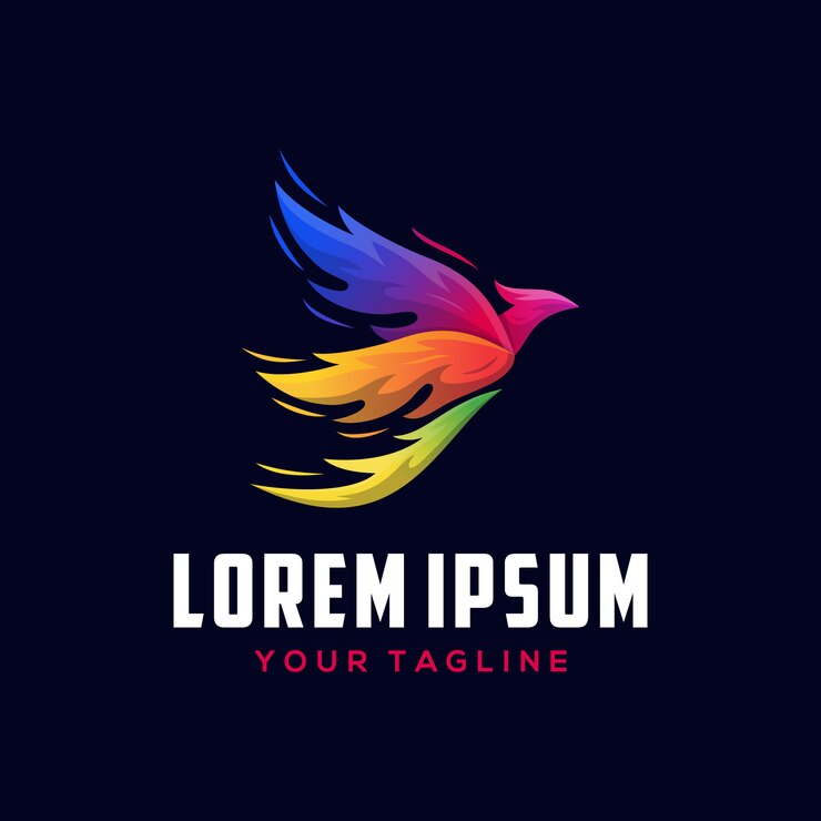 PLANTILLA DE LOGOTIPO COLORIDO PHOENIX GRADIENTE