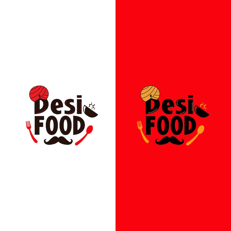 Vector plantilla de logotipo de comida desi o plantilla de logotipo de comida india desi logo comida