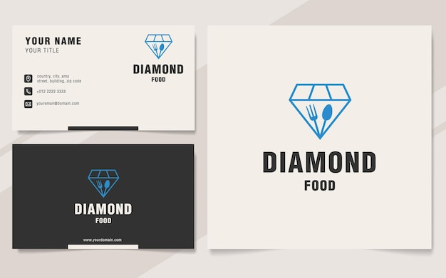 Plantilla de logotipo de comida de diamante en estilo monograma