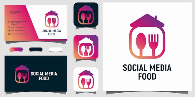 plantilla de logotipo de comida de redes sociales