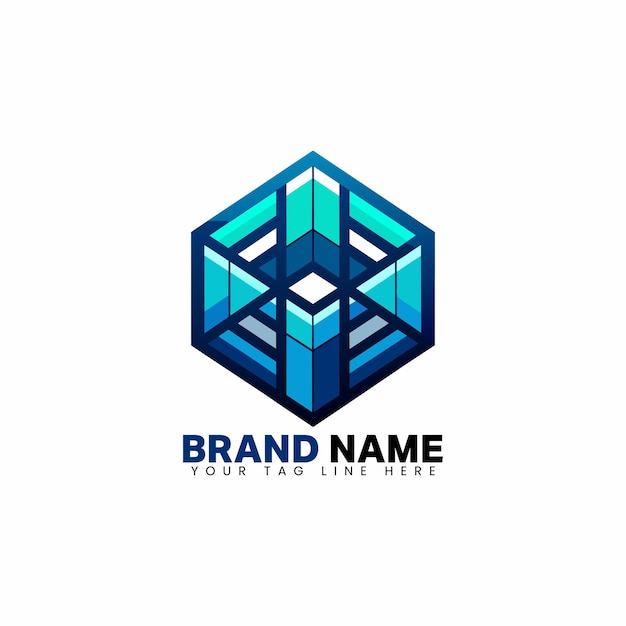 plantilla del logotipo de la compañía de tecnología poligonal