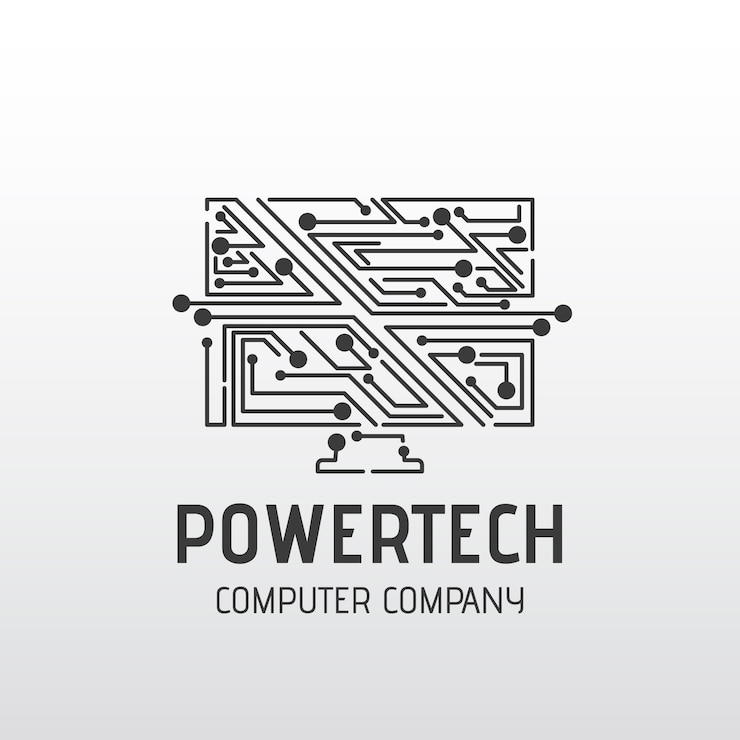 Vector plantilla de logotipo de computadora creativa