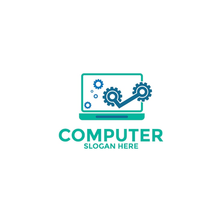 Vector plantilla de logotipo de computadora logotipo de reparación de computadoras vector de desarrollo de software logotipo de servicio de escritorio