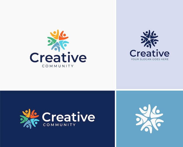 Plantilla de logotipo de comunidad creativa moderna