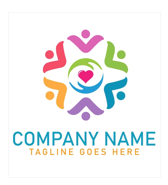 plantilla de logotipo de la comunidad humana el símbolo para el trabajo en equipo grupo social comunidad y organización