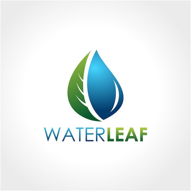 plantilla de logotipo de concepto de agua y hoja