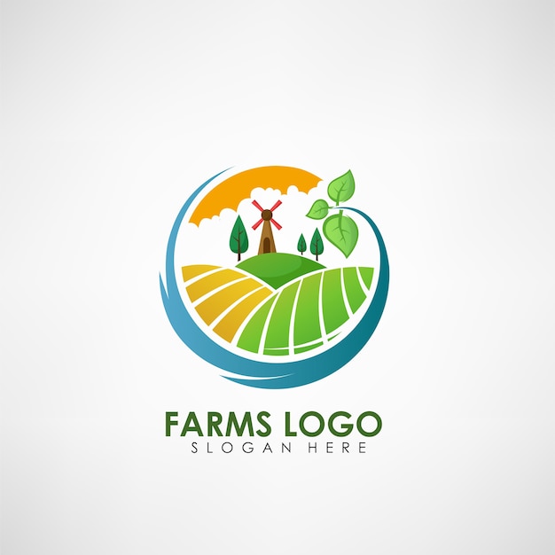 Vector plantilla de logotipo de concepto de granja