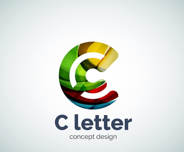 Plantilla de logotipo de concepto de letra C vectorial