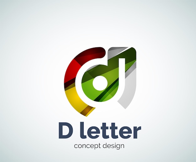 Vector plantilla de logotipo de concepto de letra d vectorial