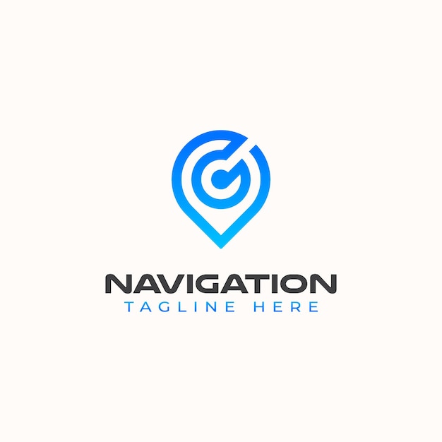 Plantilla de logotipo de concepto moderno de monograma de navegación.