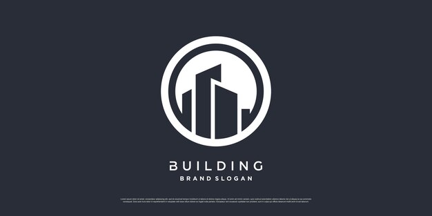 Plantilla de logotipo de construcción con concepto moderno único Premium Vector parte 2
