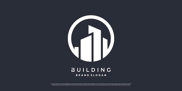 Plantilla de logotipo de construcción con concepto moderno único Vector Premium parte 7