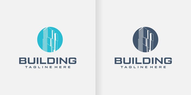 Plantilla de logotipo de construcción con un concepto único y moderno