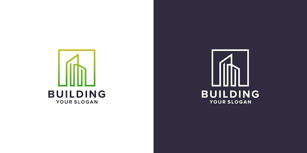 Plantilla de logotipo de construcción con creatividad