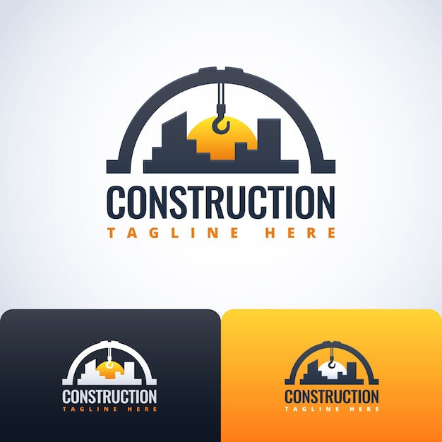 Vector plantilla de logotipo de construcción de gradiente