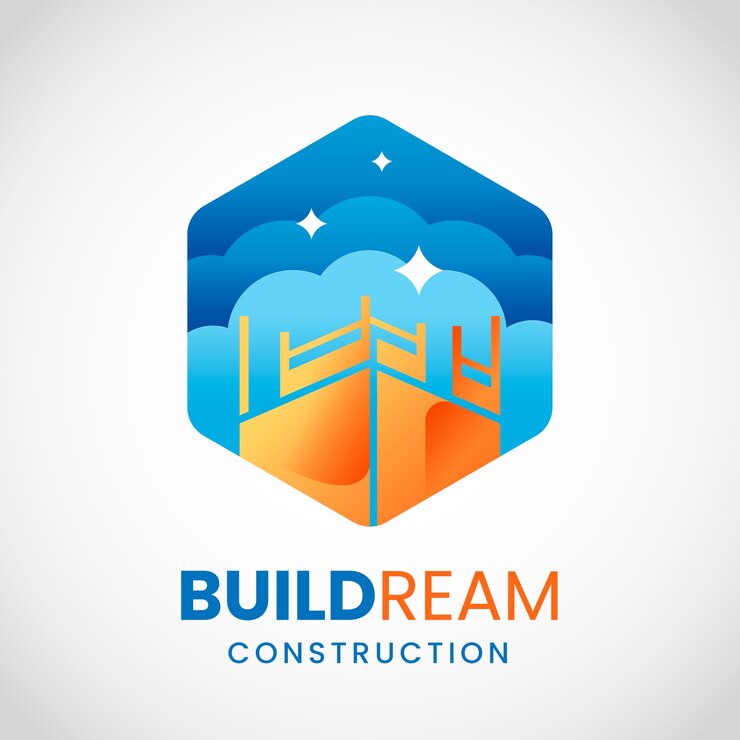 Vector plantilla de logotipo de construcción de gradiente