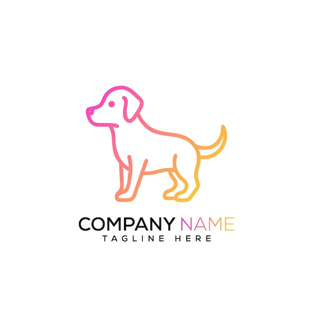 plantilla de logotipo de contorno abstracto del perro