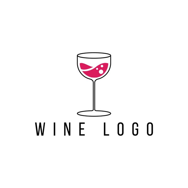 Plantilla de logotipo de copa de vino minimalista, elegante y moderna, excelente para negocios de bebidas, vino, logotipo simple
