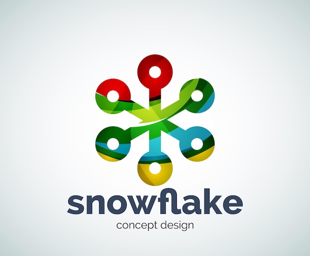 Plantilla de logotipo de copo de nieve de Navidad de vector