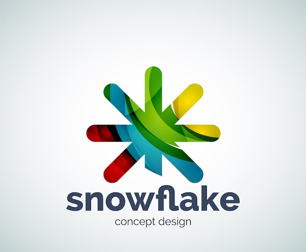 Plantilla de logotipo de copo de nieve de Navidad de vector