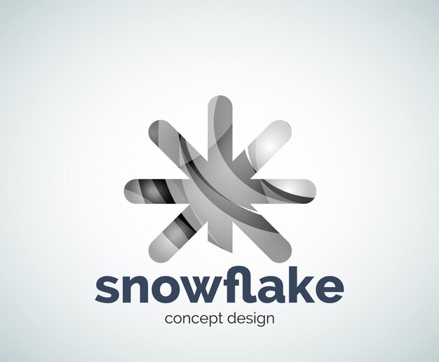 Plantilla de logotipo de copo de nieve de Navidad de vector