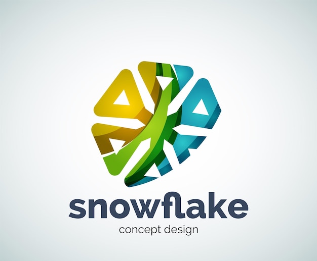 Plantilla de logotipo de copo de nieve de Navidad de vector