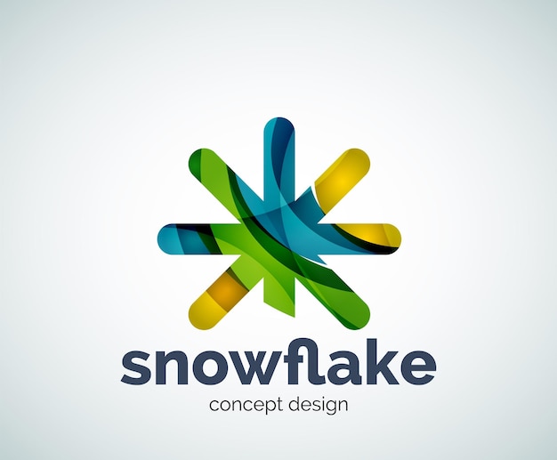 Plantilla de logotipo de copo de nieve de Navidad de vector