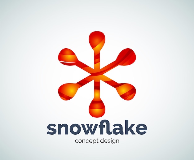 Plantilla de logotipo de copo de nieve de Navidad de vector