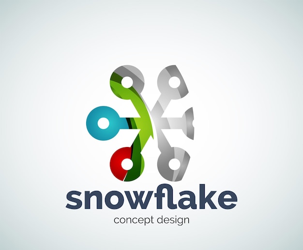 Plantilla de logotipo de copo de nieve de Navidad de vector