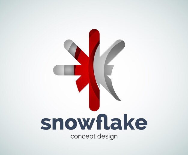 Plantilla de logotipo de copo de nieve de Navidad de vector