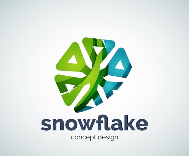 Plantilla de logotipo de copo de nieve de Navidad de vector